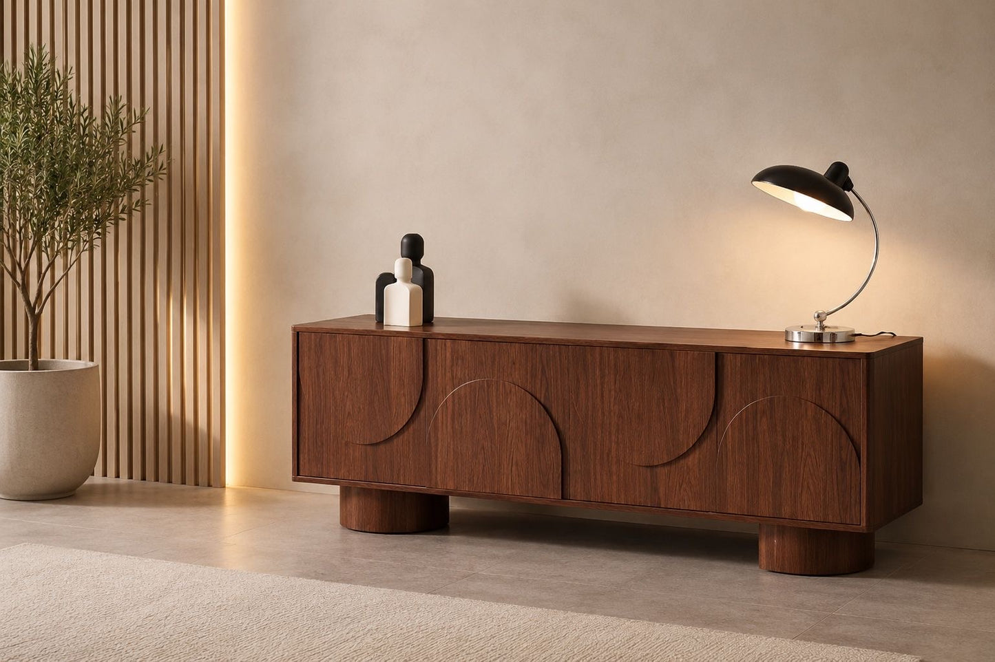 Meuble TV Oriano – Effet noyer