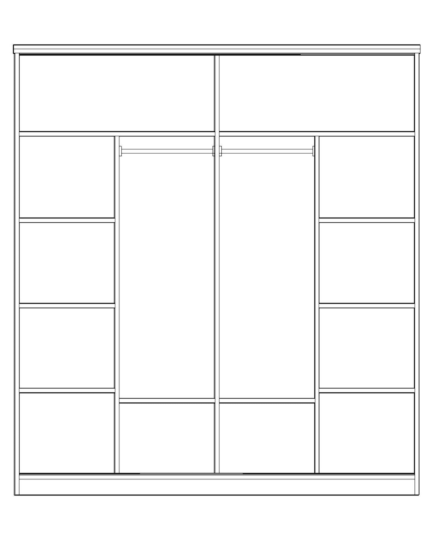 Armoire Palma – 2 portes coulissantes – 180 cm avec miroir