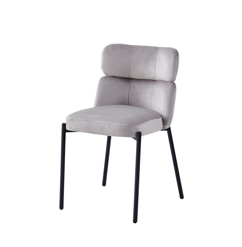 CHAISE STEPHANY VELOURS PIED NOIR