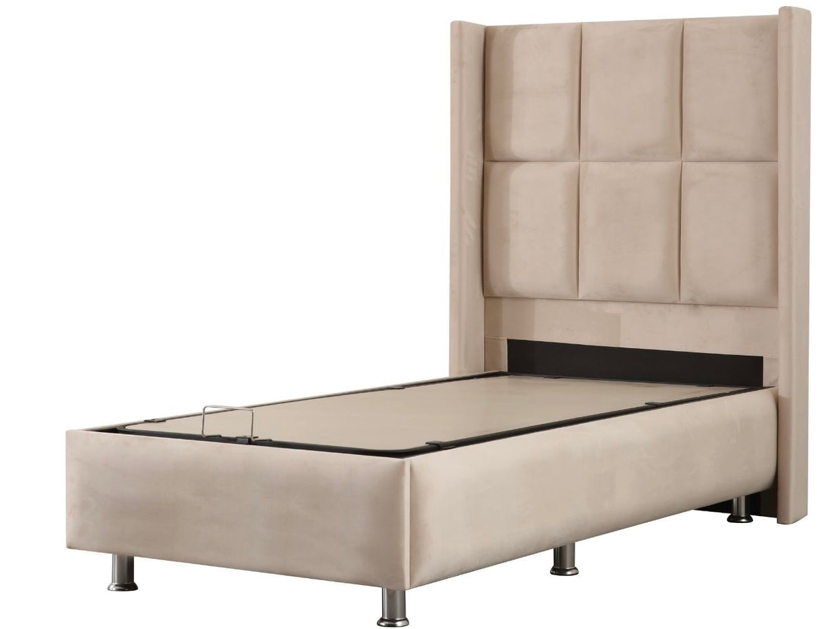 LIT COFFRE RIO 90X190 BEIGE