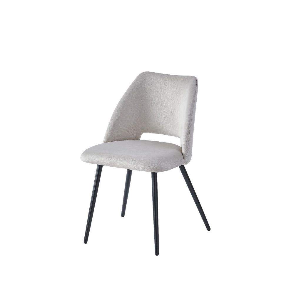 CHAISE VELOURS PIED NOIR