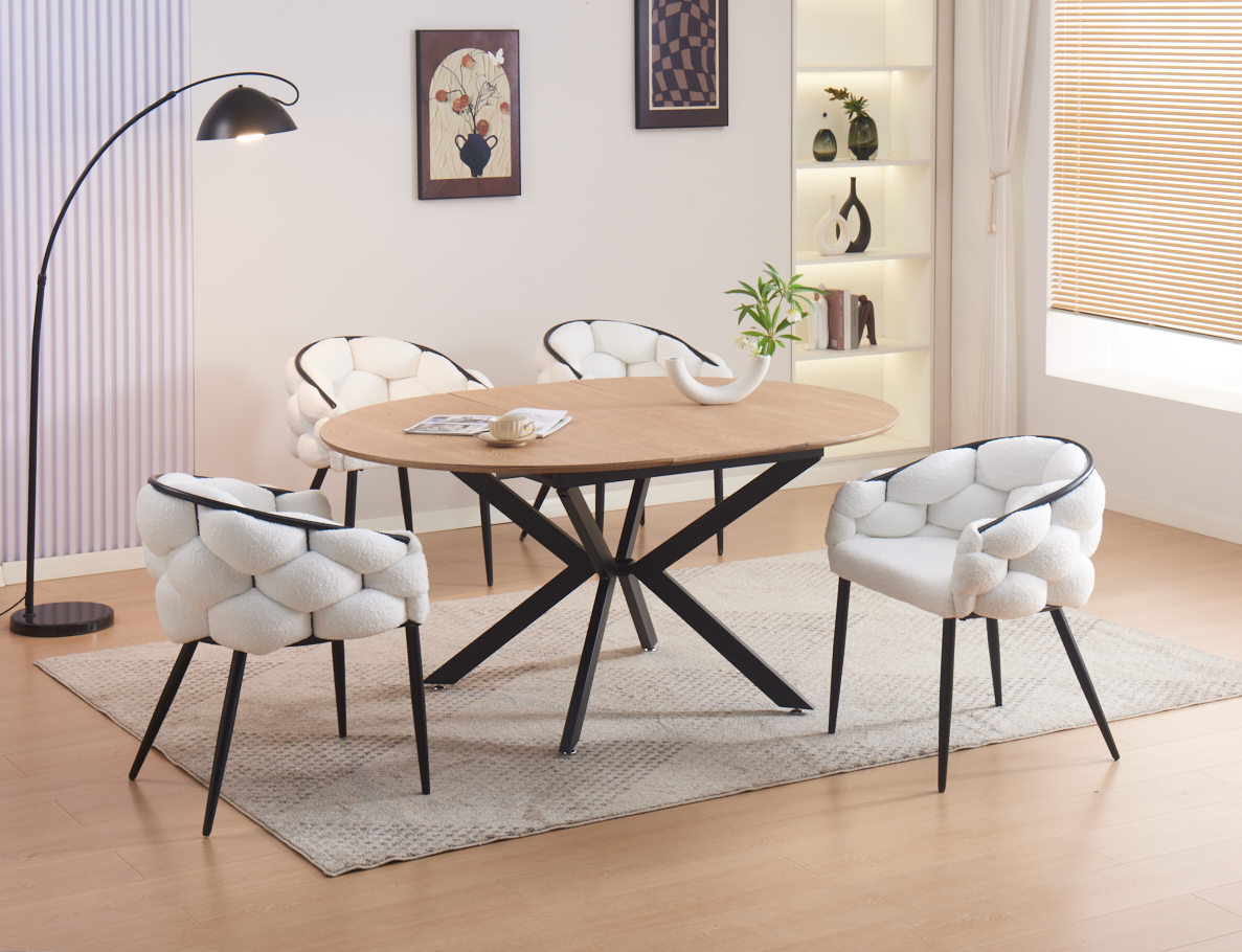 TABLE REPAS LILIPUTIEN EXTENSIBLE CHENE NATUREL 120/160x75cm
