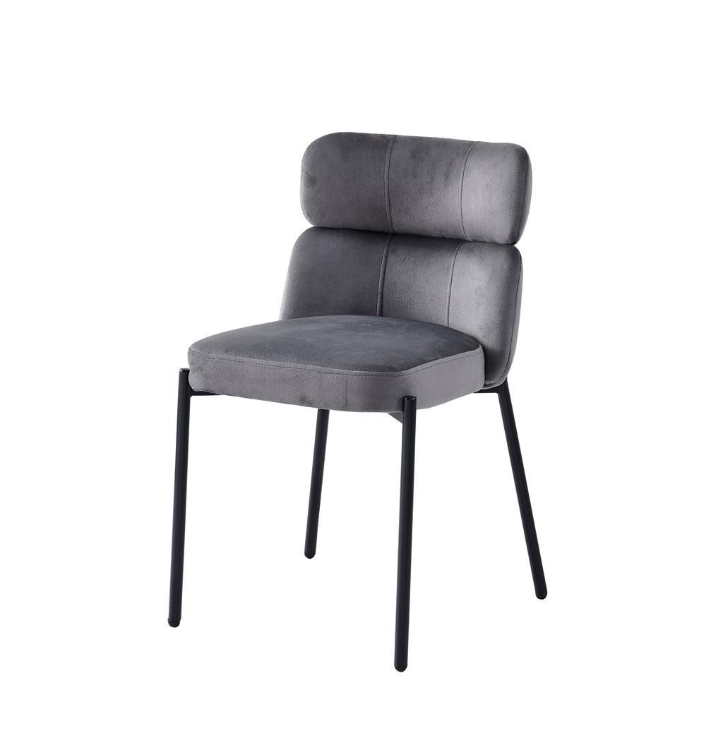 CHAISE STEPHANY VELOURS PIED NOIR