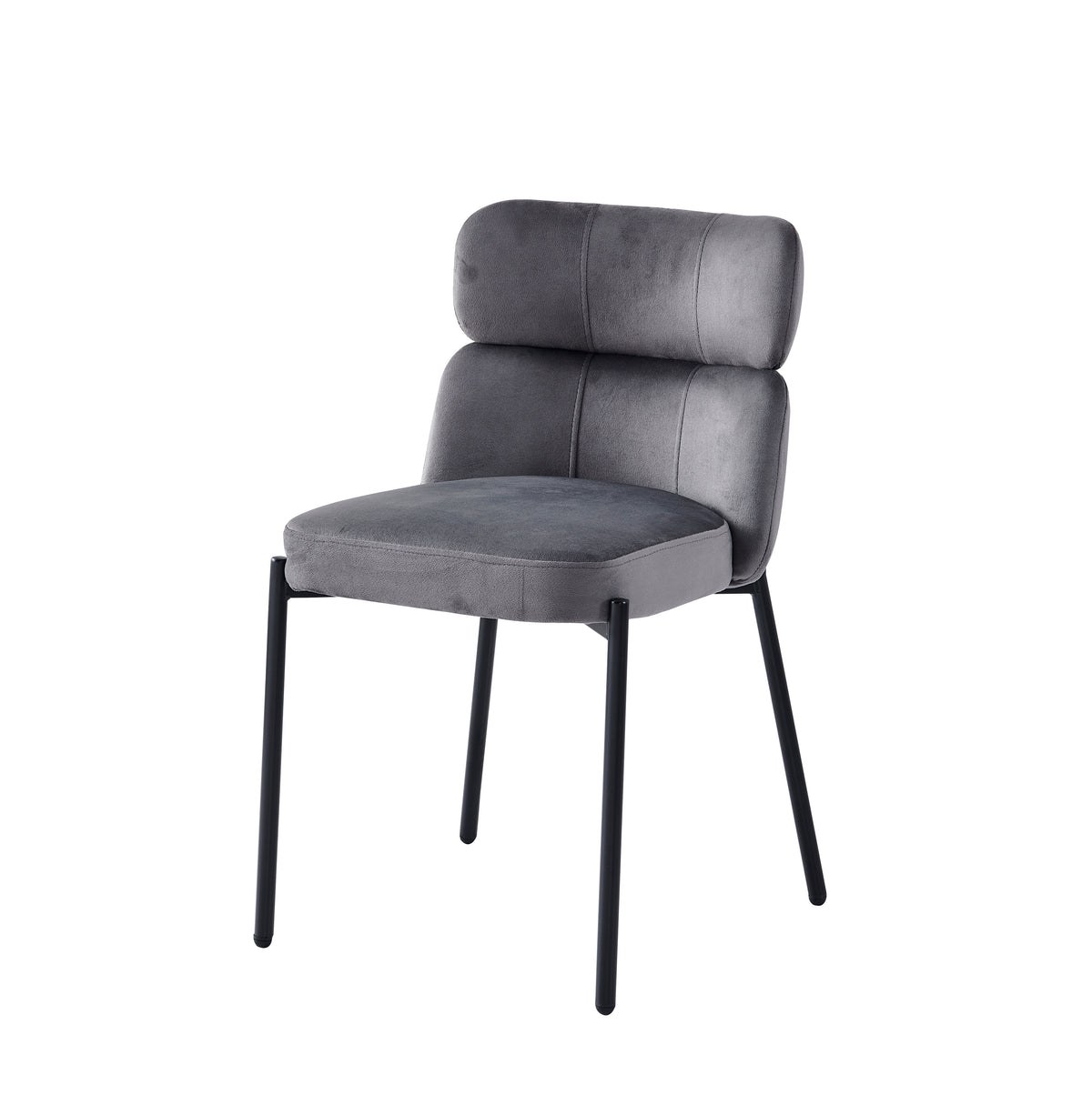 CHAISE STEPHANY VELOURS PIED NOIR