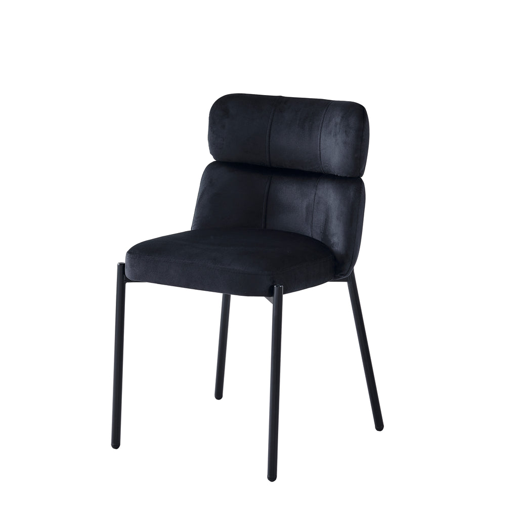 CHAISE STEPHANY VELOURS PIED NOIR