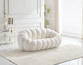 CANAPÉ PERLE 180 TISSU BOUCLÉ BLANC