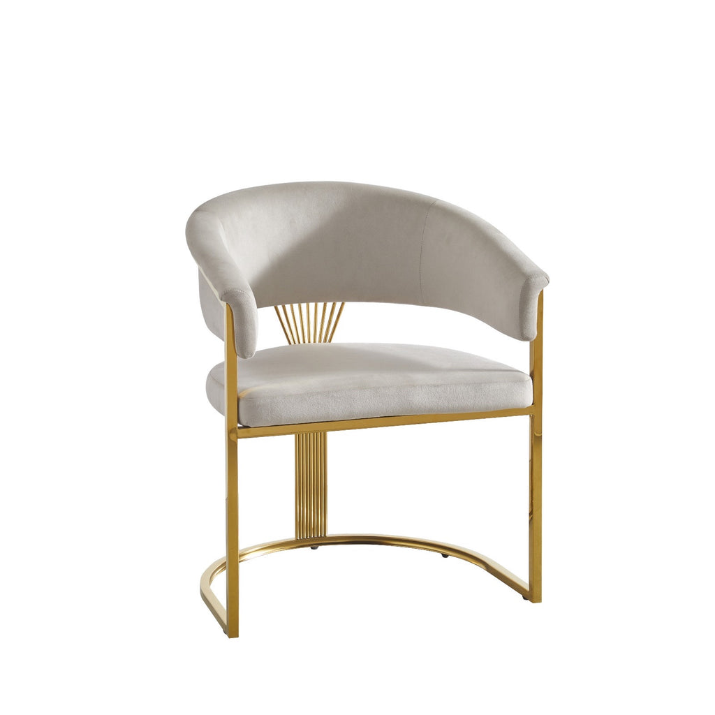 CHAISE ANA INOX VELOUR DORE