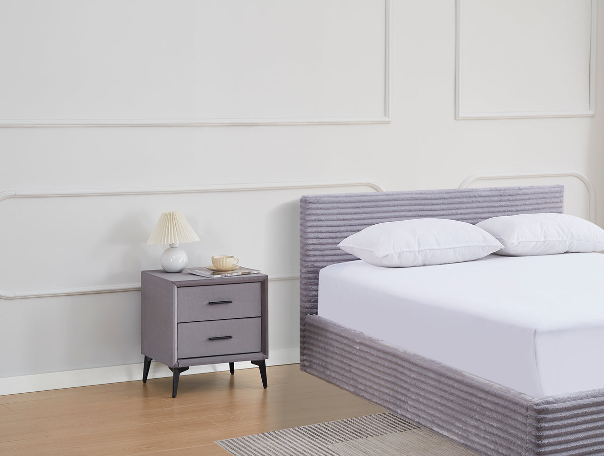CHEVET NOBEL GRIS 38X45X48