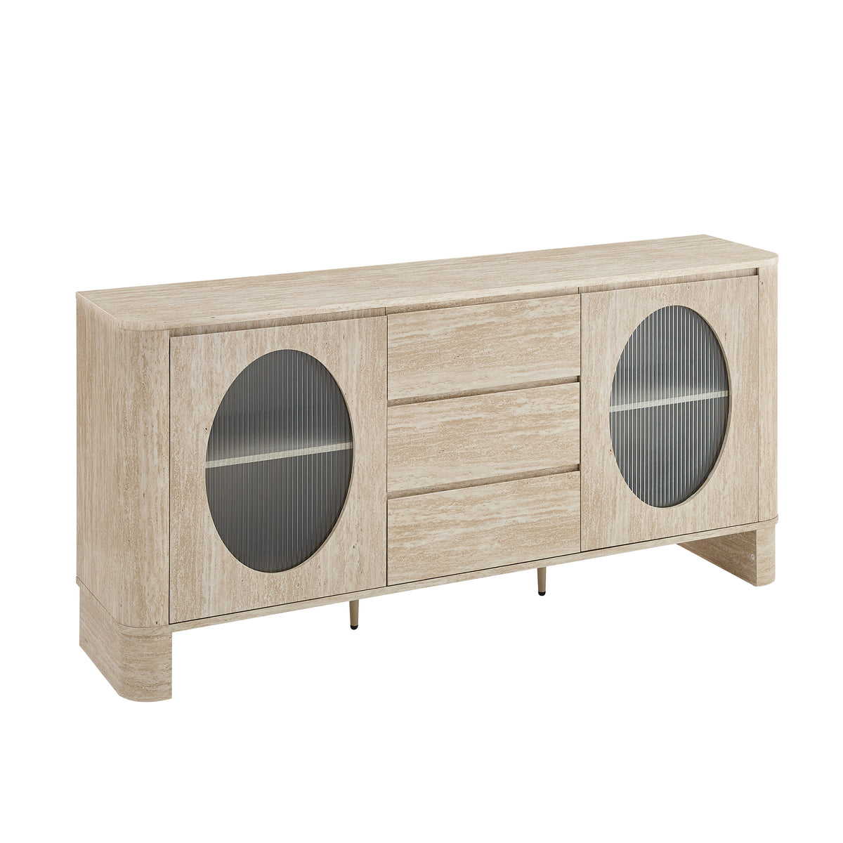 BUFFET / MEUBLE TV ODÉO – EFFET TRAVERTIN
