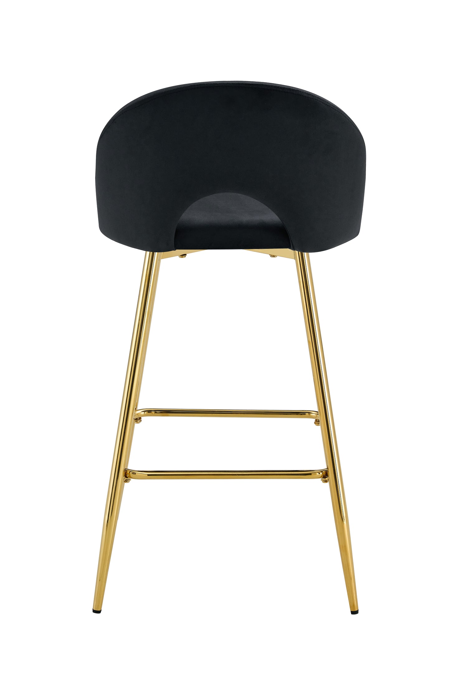 TABOURET DE BAR TEDDY PIED GOLD VELOURS NOIR