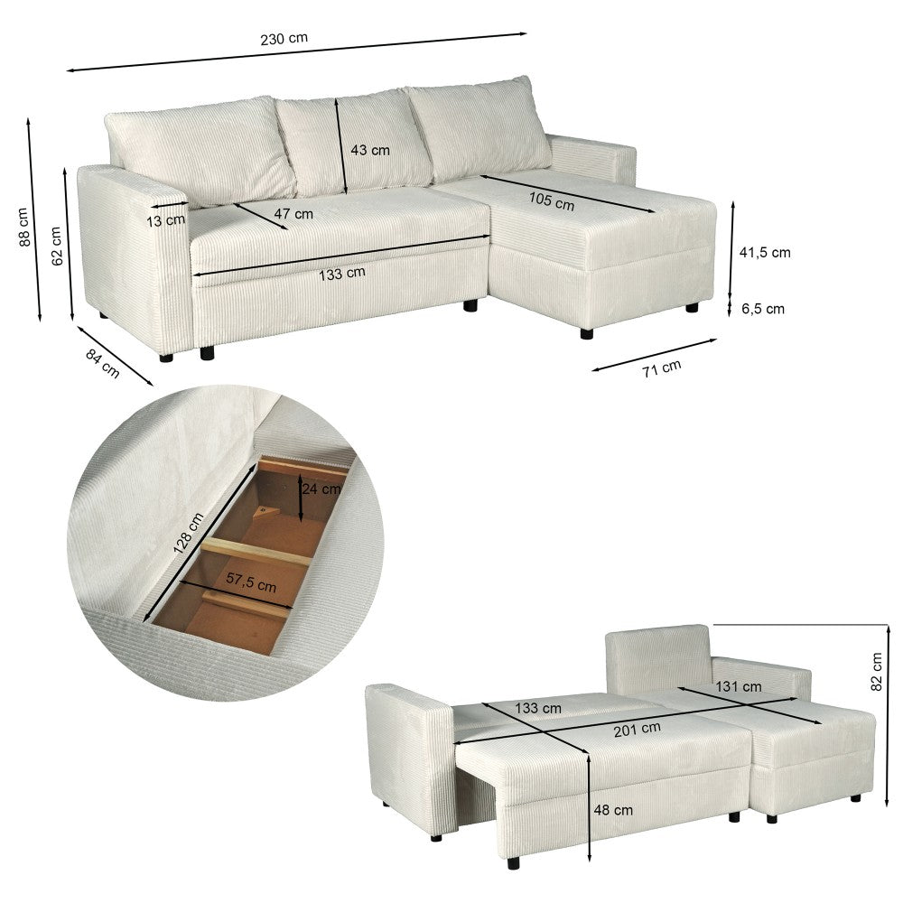 CANAPE D'ANGLE LINZ MODULABLE