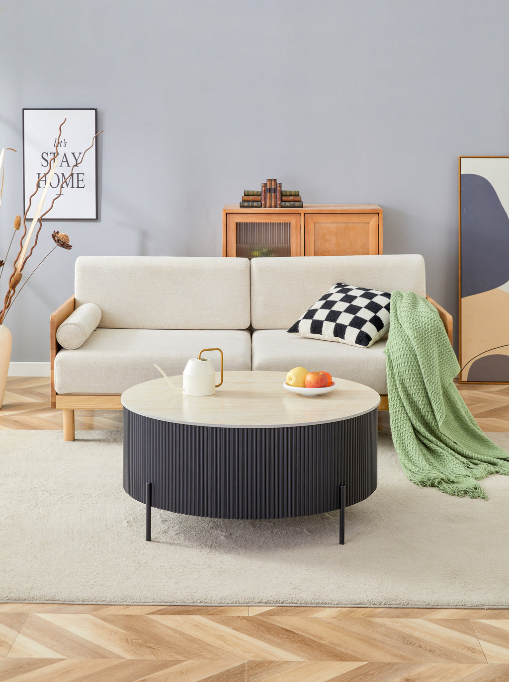 TABLE BASSE RUBY 80CM PIED NOIR