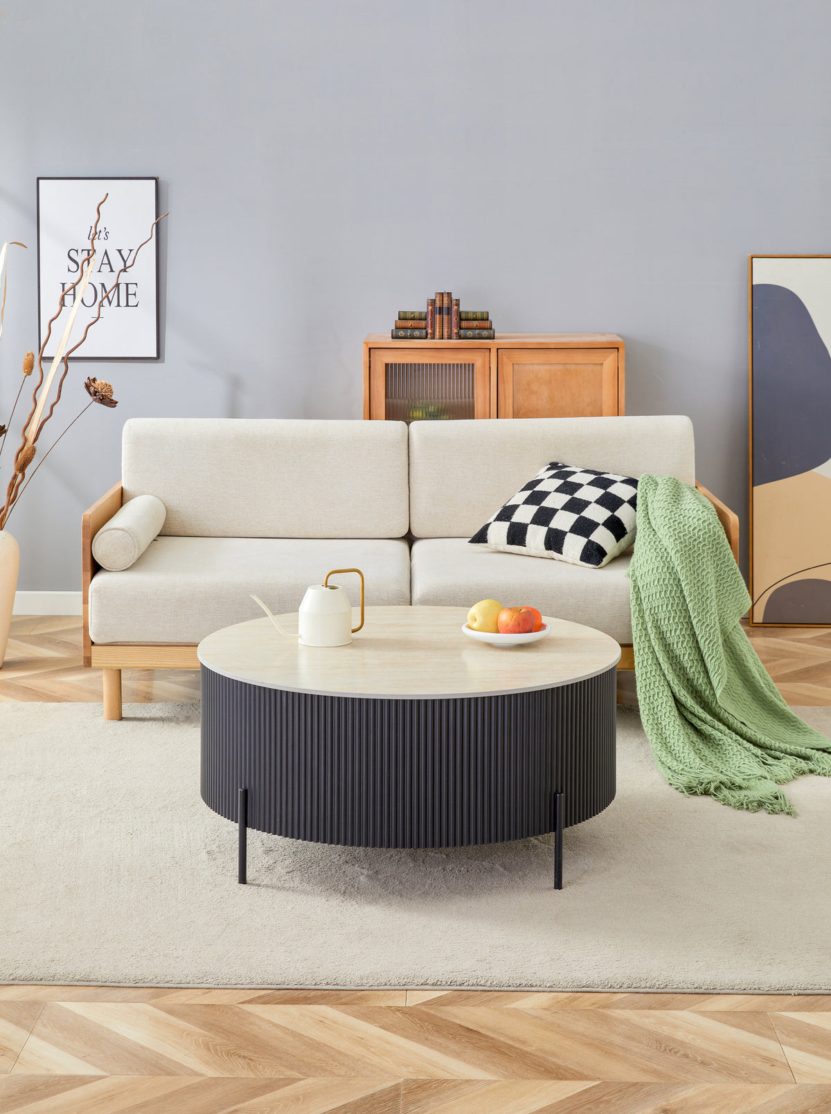 TABLE BASSE RUBY 80CM PIED NOIR