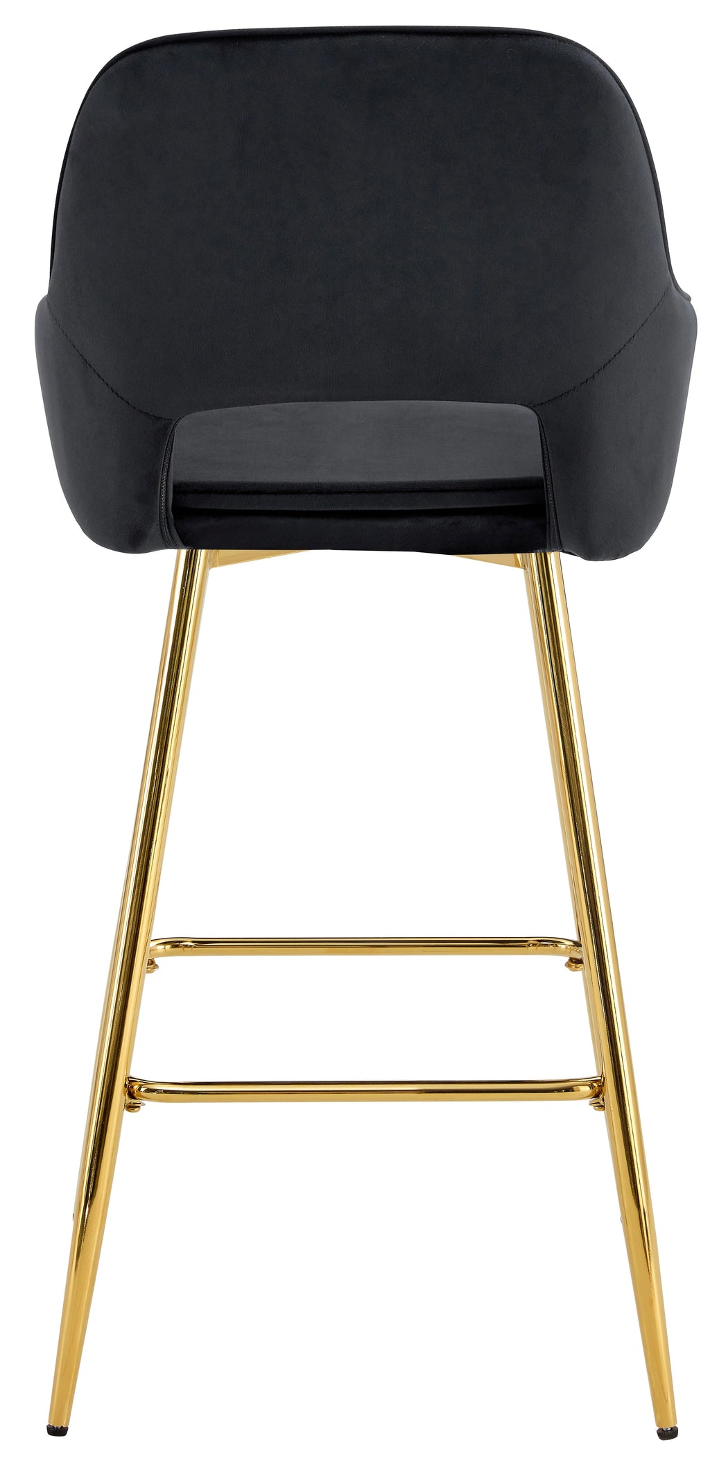 TABOURET DE BAR ATHENA PIED GOLD VELOURS NOIR