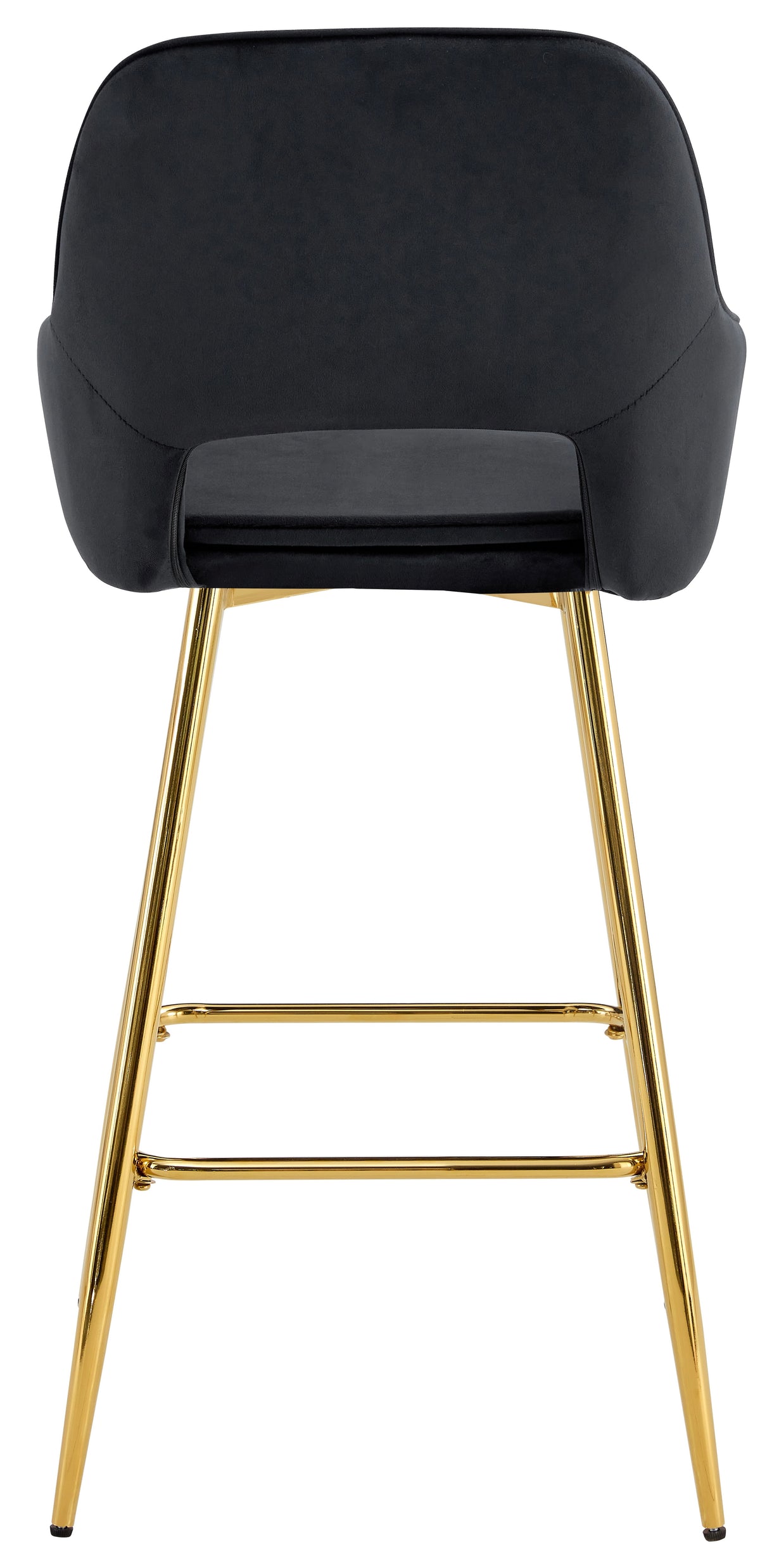 TABOURET DE BAR ATHENA PIED GOLD VELOURS NOIR