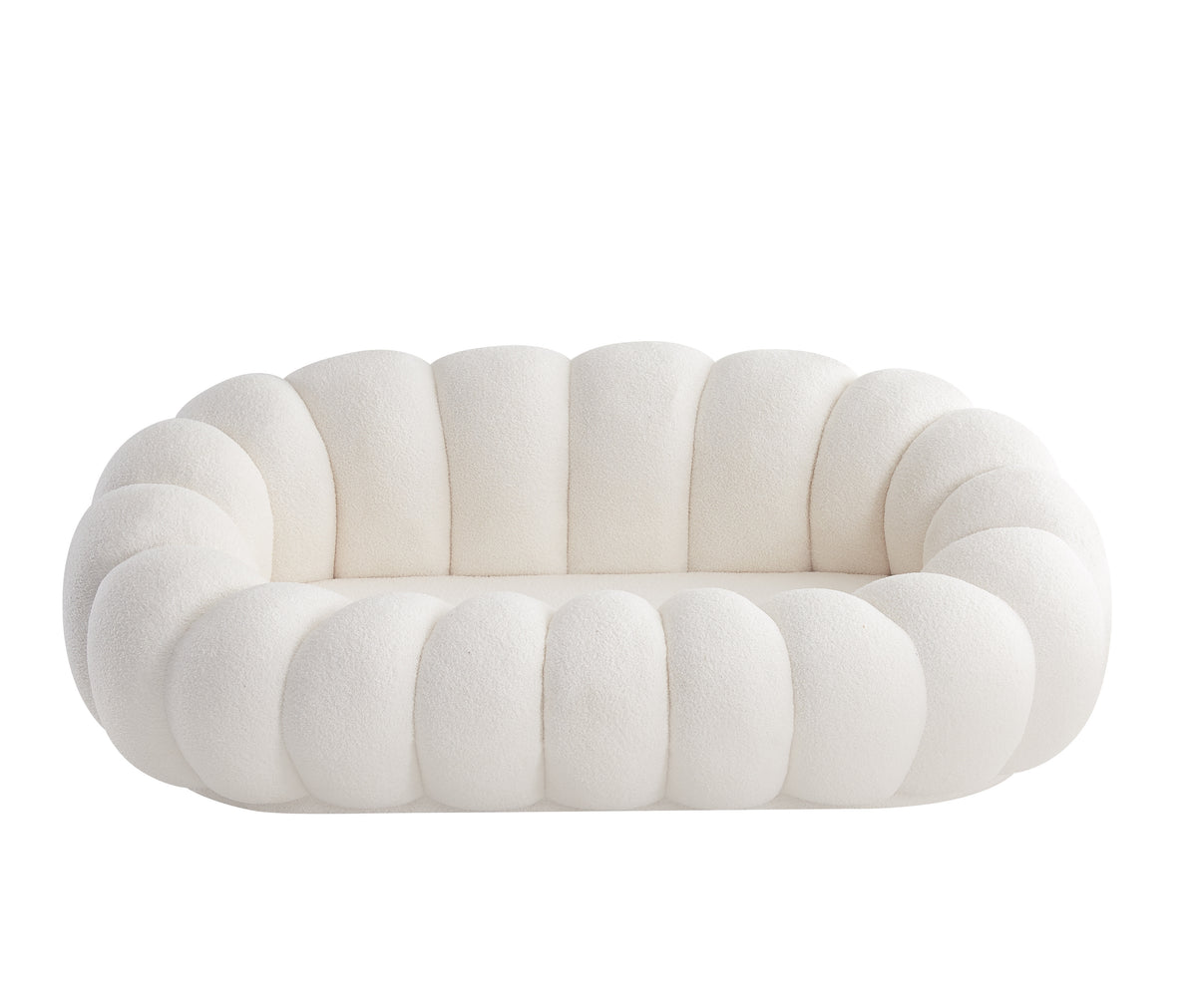 CANAPÉ PERLE 180 TISSU BOUCLÉ BLANC