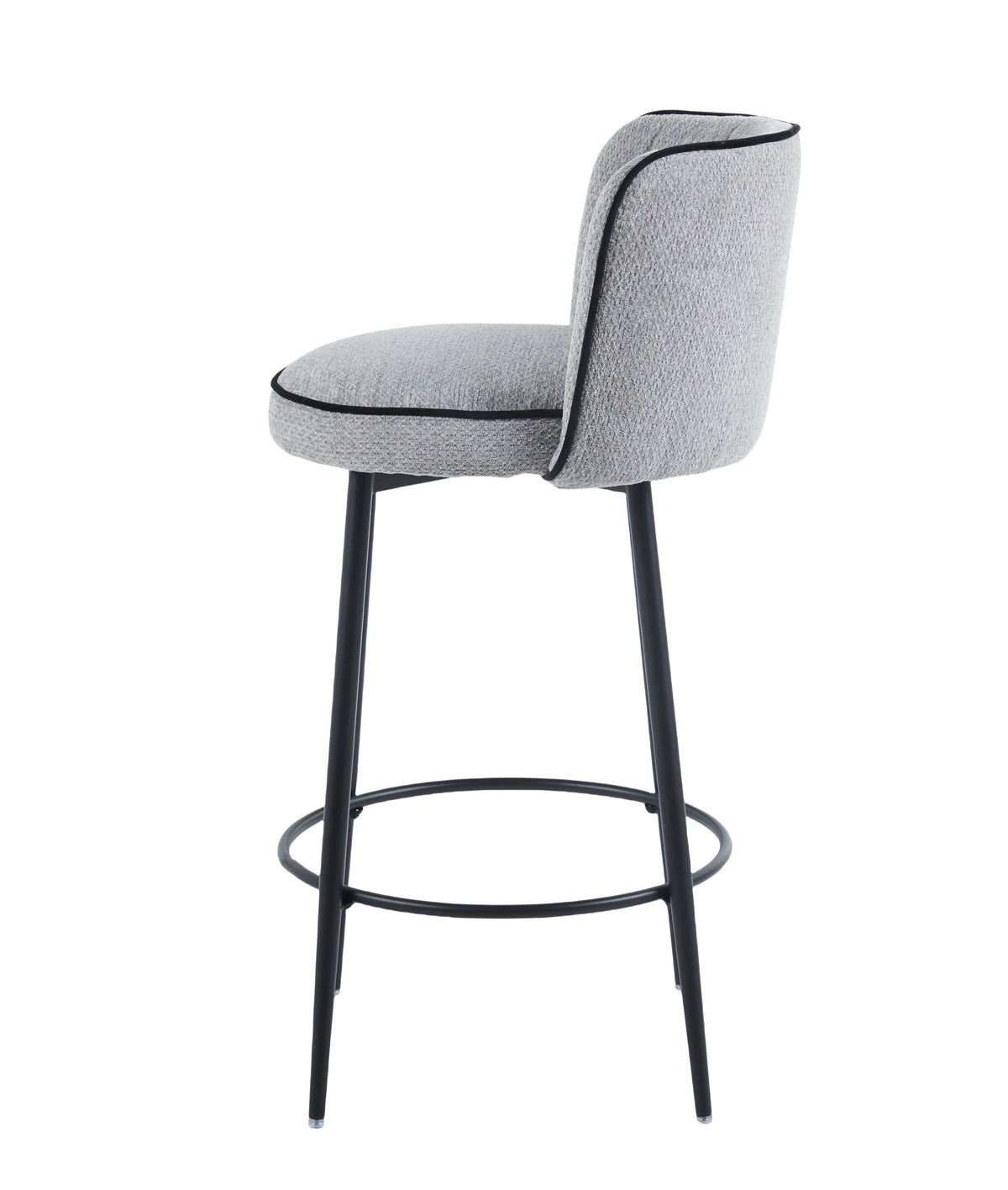 TABOURET DE BAR CATHY PIED METAL NOIR GRIS 3D