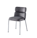 CHAISE STEPHANY VELOURS ARGENT