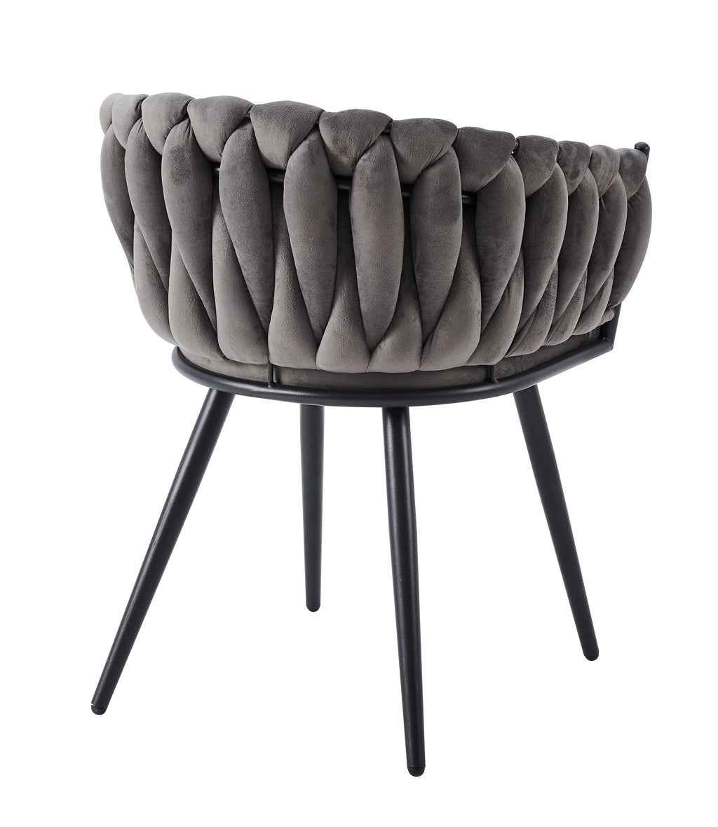 LOT DE 2 CHAISES TRESSEES #couleur_anthracite