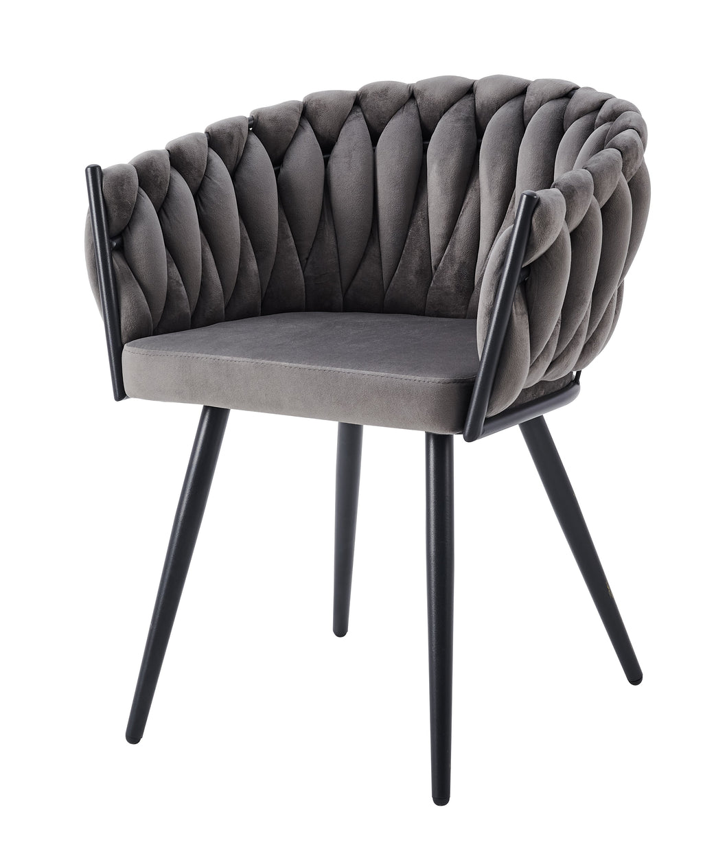 LOT DE 2 CHAISES TRESSEES #couleur_anthracite