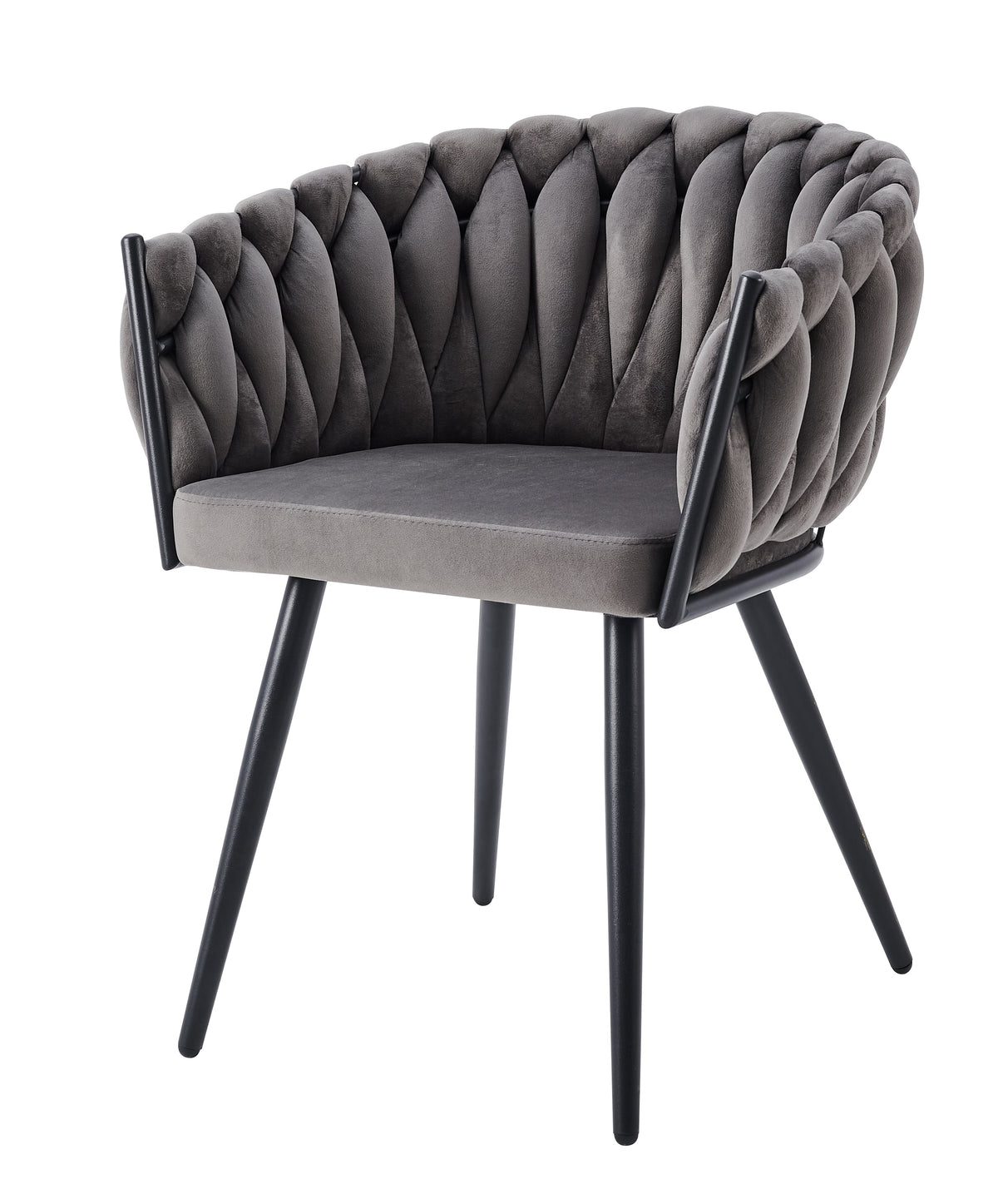 LOT DE 2 CHAISES TRESSEES #couleur_anthracite