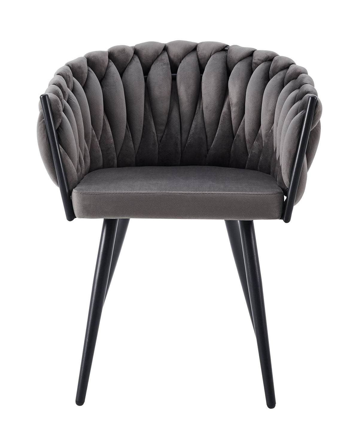 LOT DE 2 CHAISES TRESSEES #couleur_anthracite
