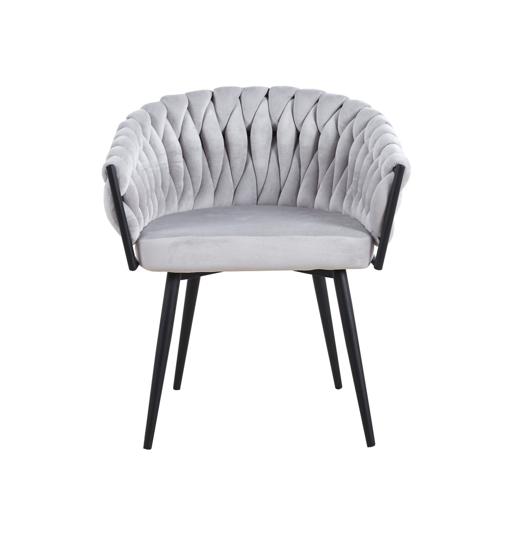LOT DE 2 CHAISES TRESSEES #couleur_gris-clair