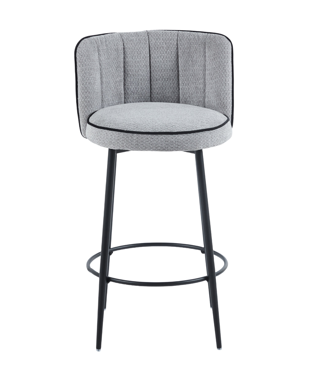 TABOURET DE BAR CATHY PIED METAL NOIR GRIS 3D