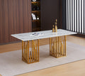 TABLE DE REPAS STALAX PIEDS OR 180X90