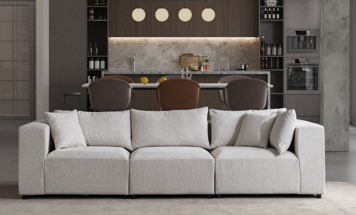 CANAPE MODULABLE AZRA TISSU CHENILLE