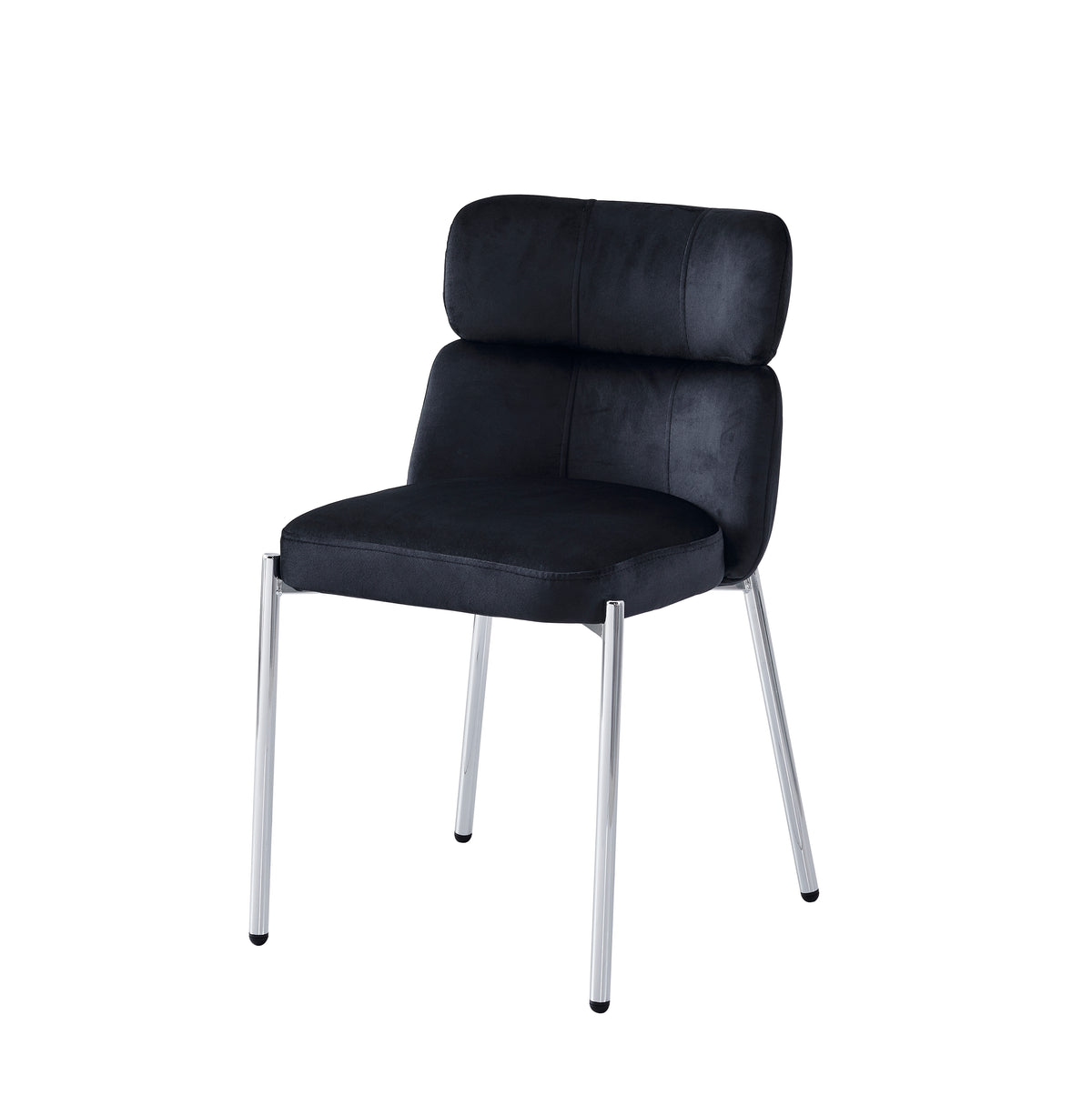 CHAISE STEPHANY VELOURS ARGENT