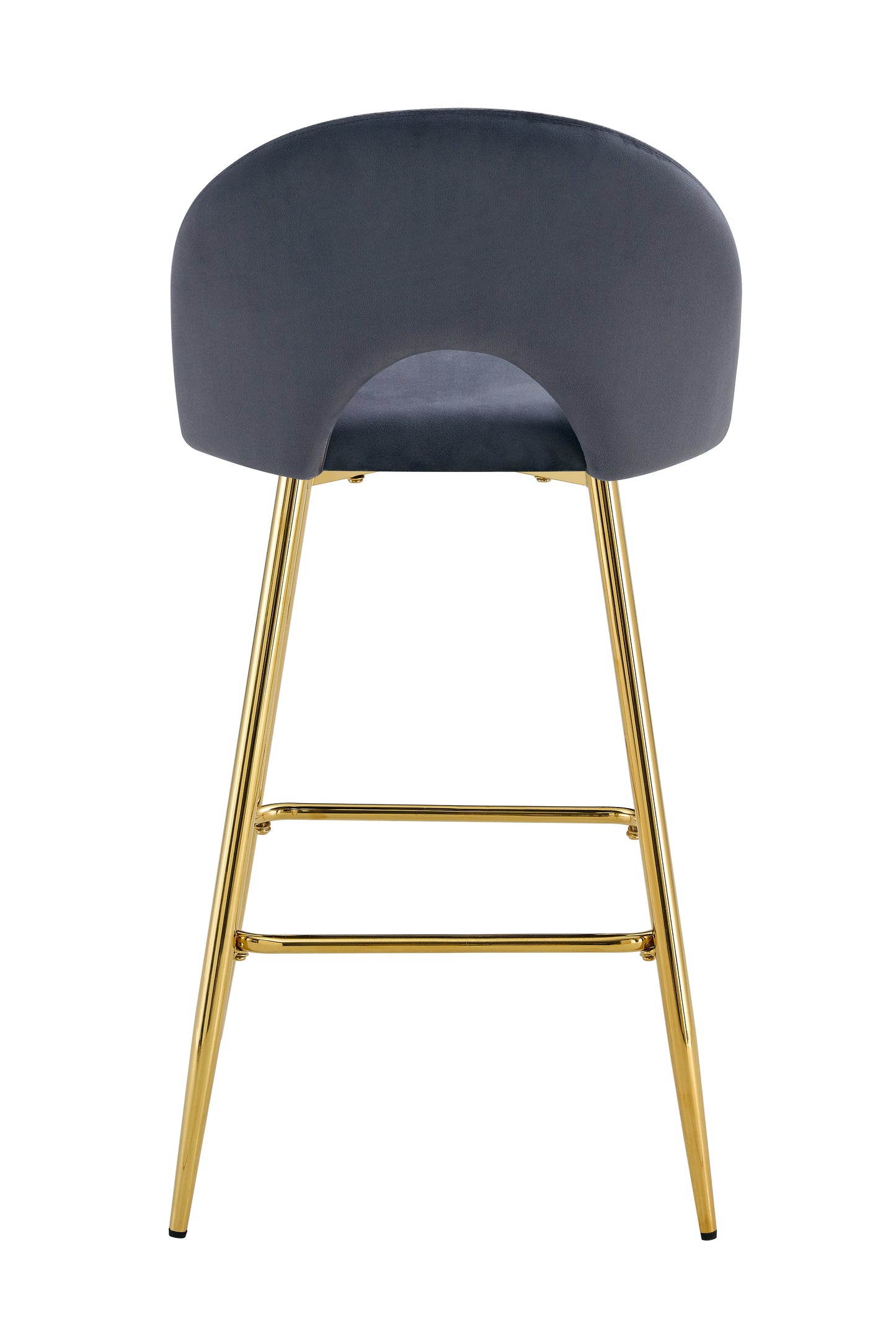 TABOURET DE BAR TEDDY PIED GOLD VELOURS ANTHRACITE