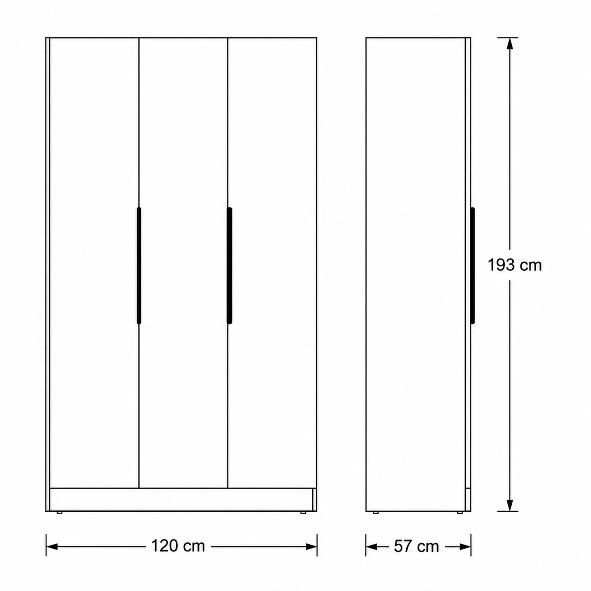 ARMOIRE 3 PORTES RAYAN EFFET NOYER