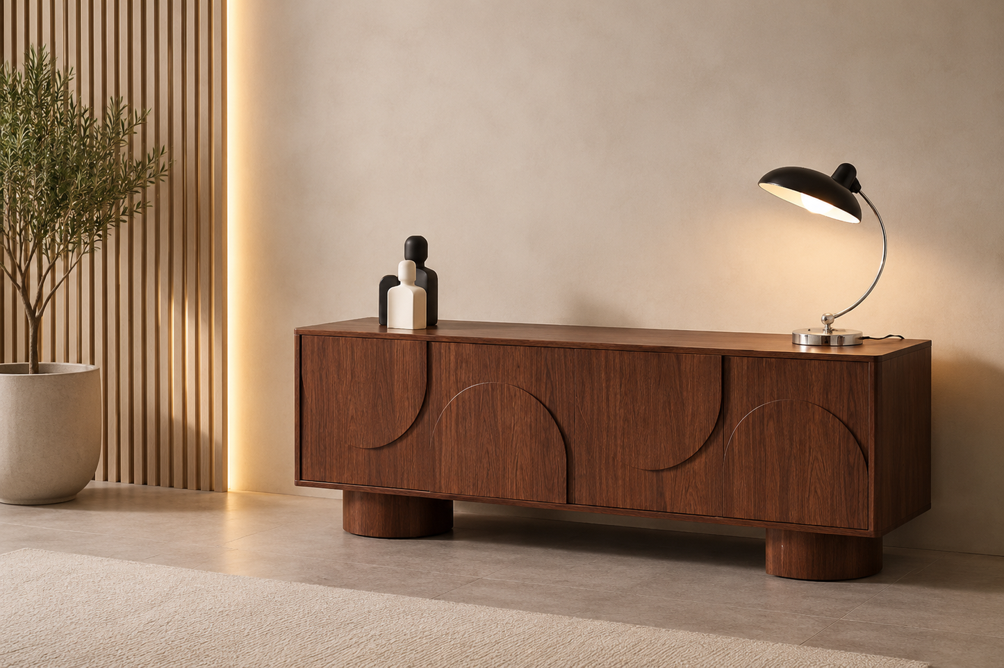 Meuble TV Oriano – Effet noyer