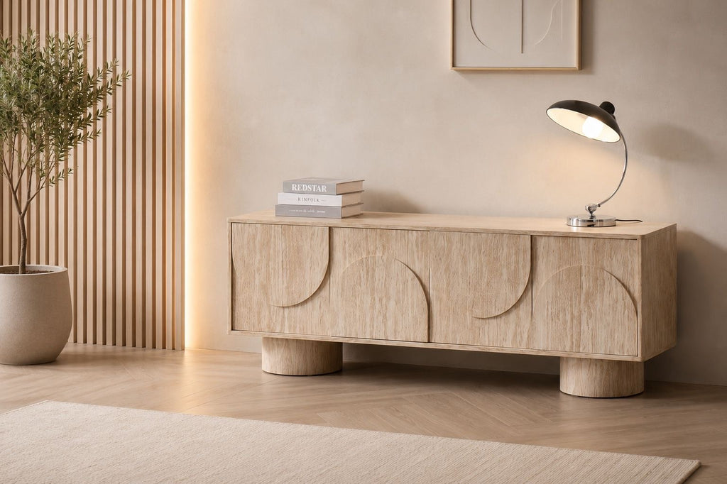 Meuble TV Oriano – Effet Travertin
