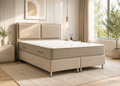 LIT COFFRE EKO BOX VELOURS BEIGE 140x190