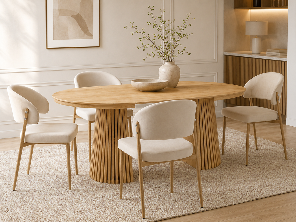 Table de repas extensible AMBRE – Effet chêne