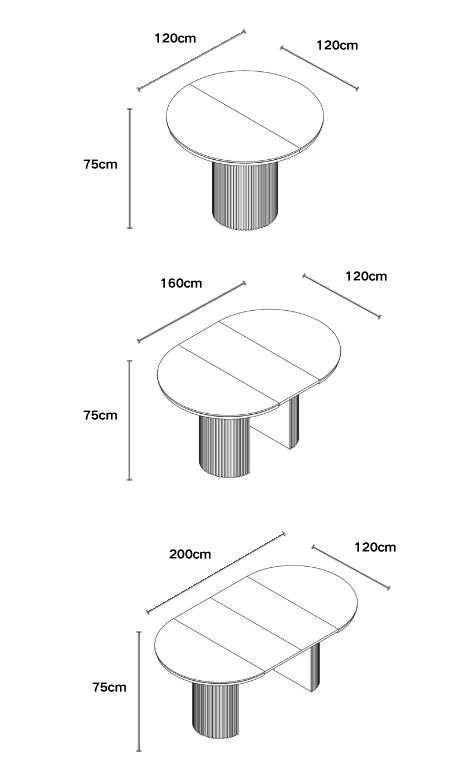 Table de repas extensible AMBRE – Effet chêne
