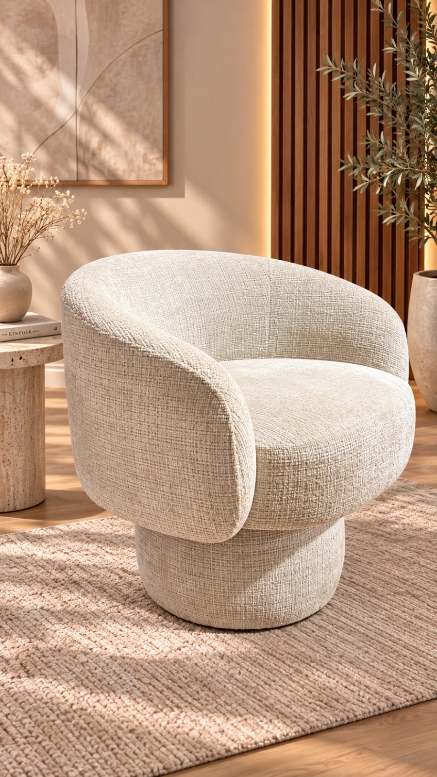 Fauteuil pivotant NESTOR beige