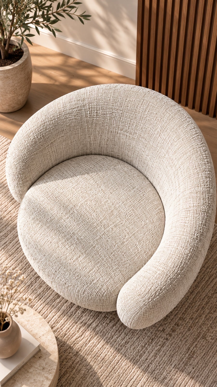 Fauteuil pivotant NESTOR beige