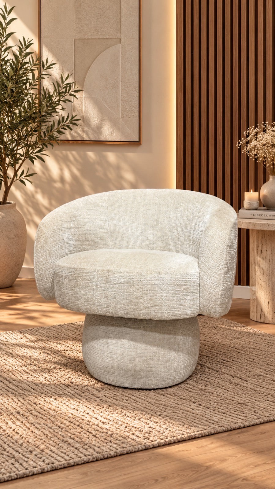 Fauteuil pivotant NESTOR beige