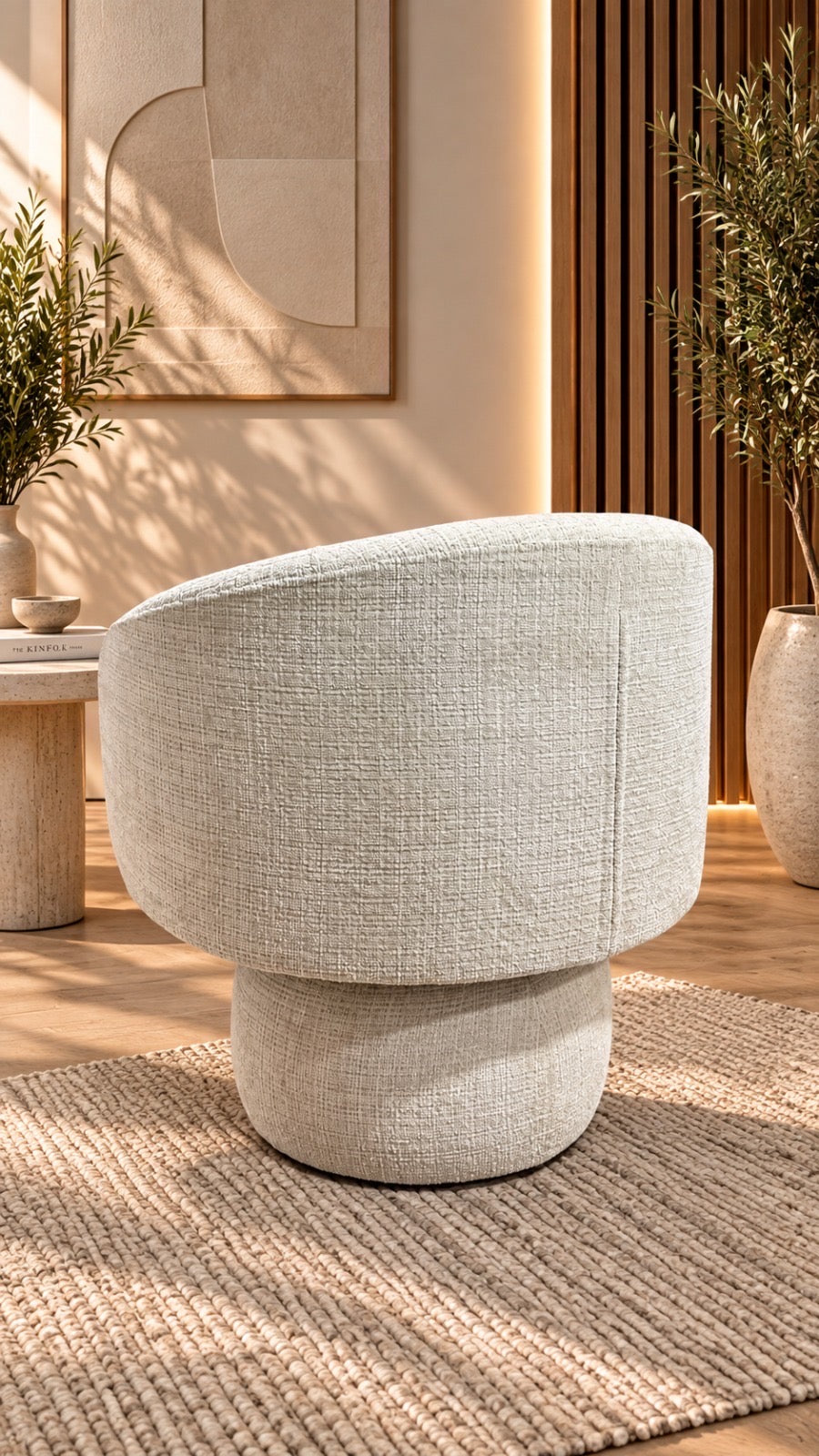 Fauteuil pivotant NESTOR beige
