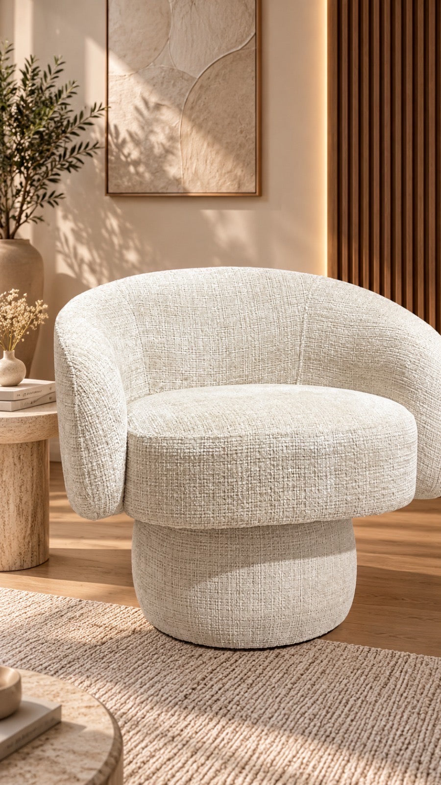 Fauteuil pivotant NESTOR beige