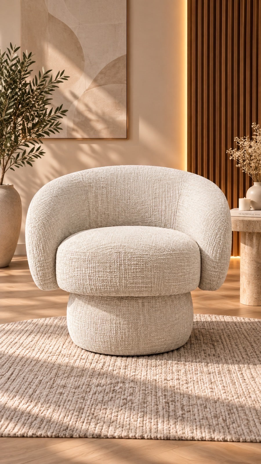 Fauteuil pivotant NESTOR beige