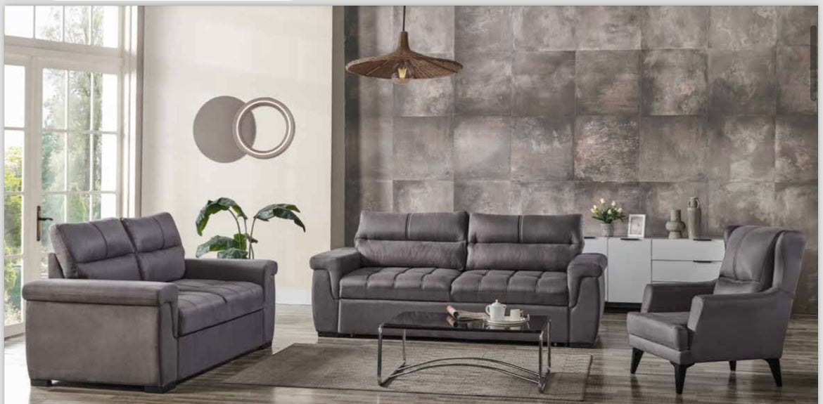 Salon KANSAS 3 + 2 + 1   CONVERTIBLE BEIGE ou ANTHRACITE
