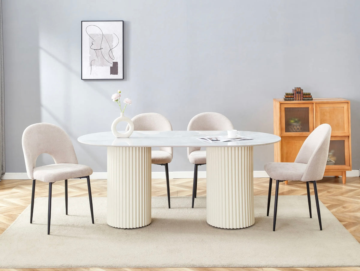 TABLE DE REPAS KEYSHA BEIGE 180X90