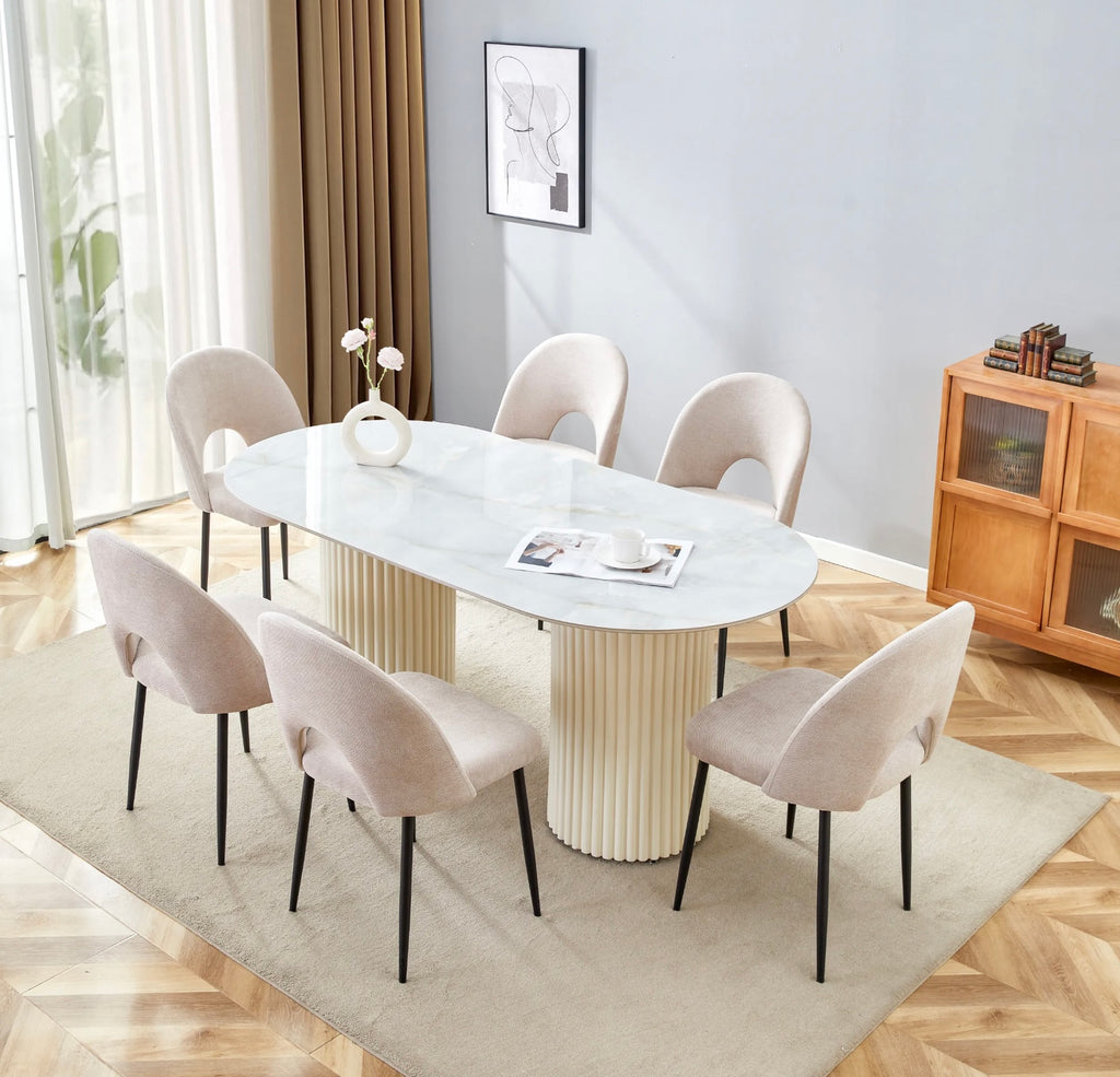 TABLE DE REPAS KEYSHA BEIGE 180X90