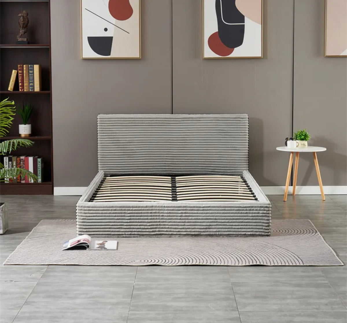 LIT COFFRE MAIA COTELE GRIS 140X190