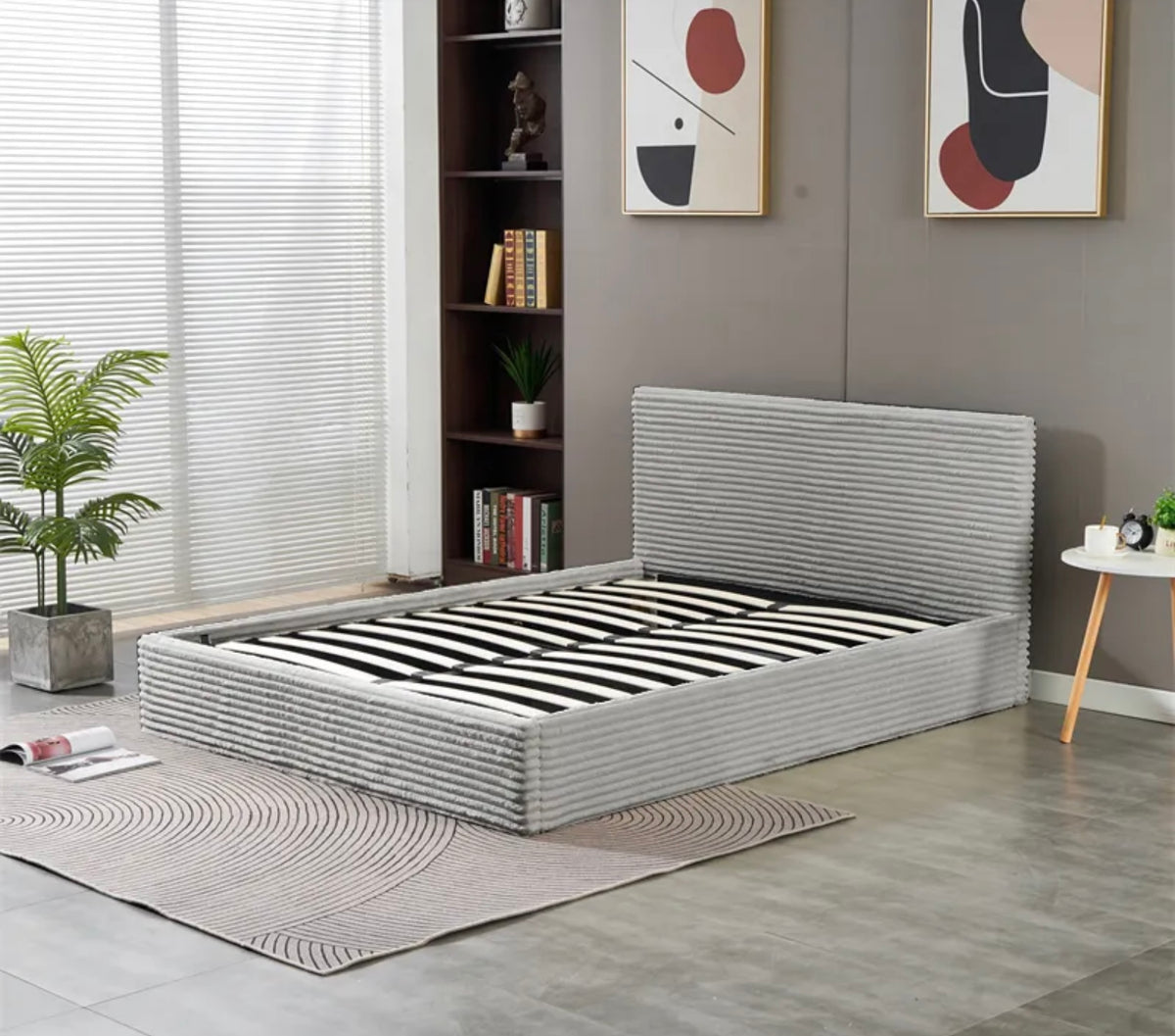 LIT COFFRE MAIA COTELE GRIS 140X190