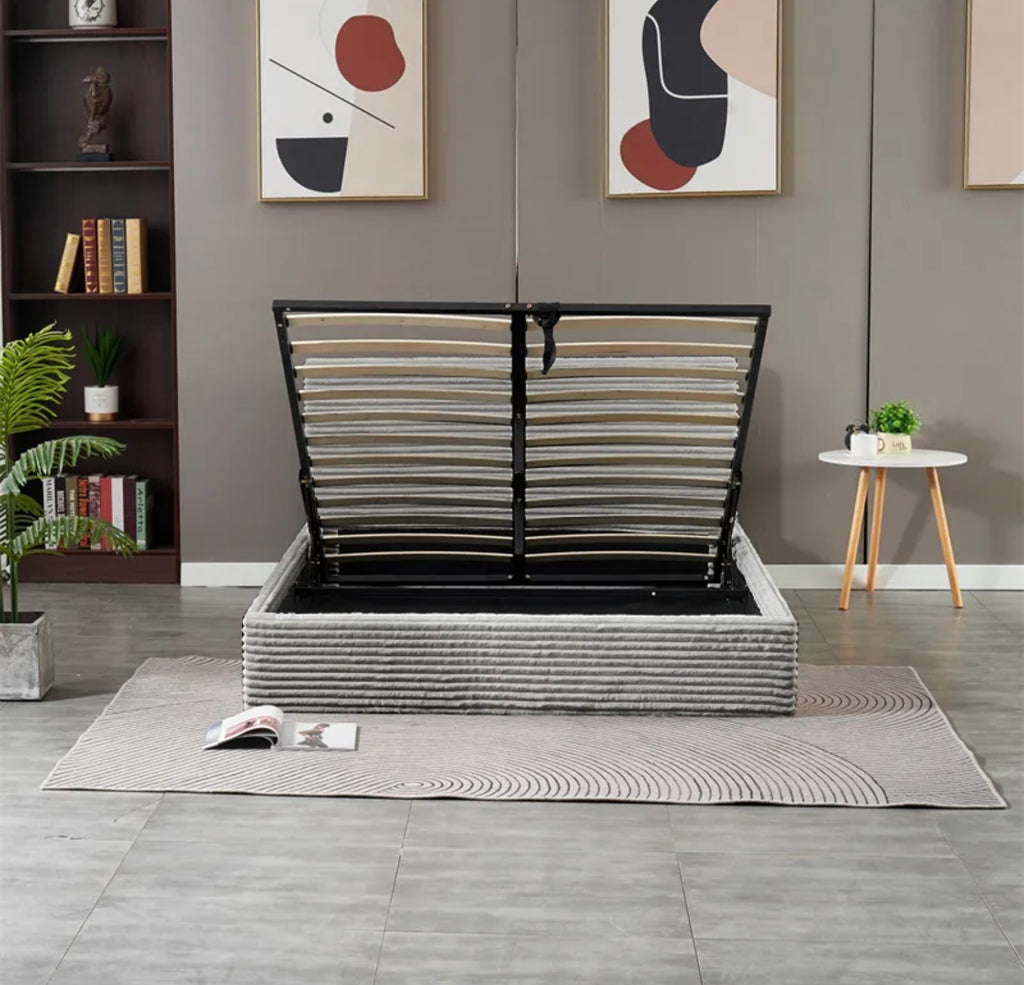 LIT COFFRE MAIA COTELE GRIS 140X190